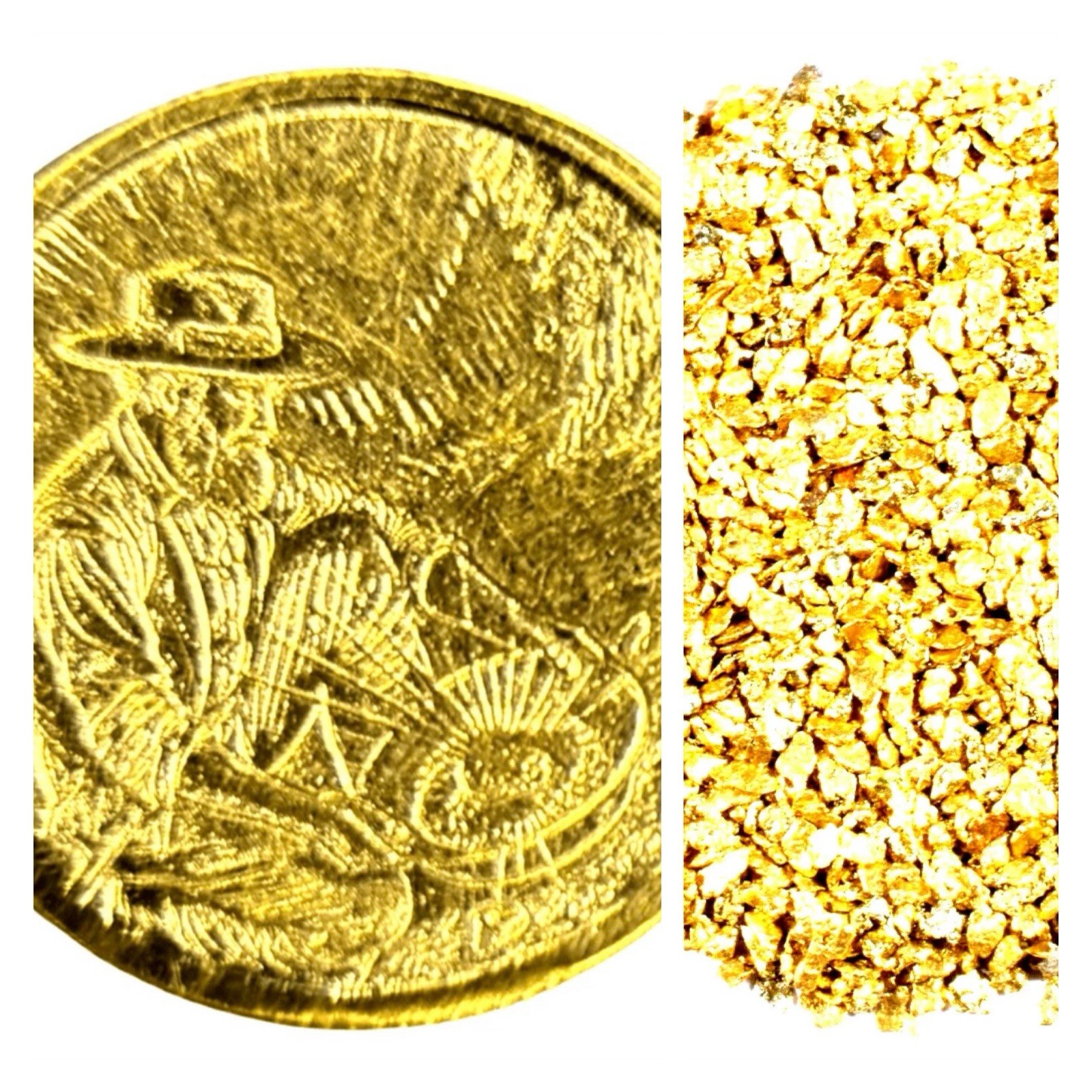 1/100 OZ MONARCH .9999 GOLD PROSPECTOR ROUND IN CAPSULE BU + 10 PIECE ALASKAN