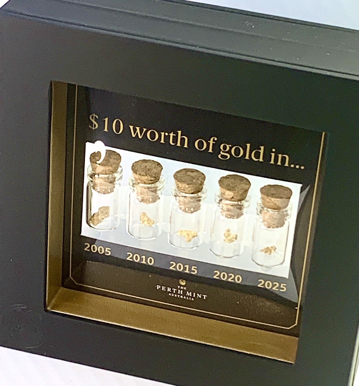 Perth Mint “$10 Worth of Gold” Display • 5 x 24ct Gold Nuggets • Collector•Gift
