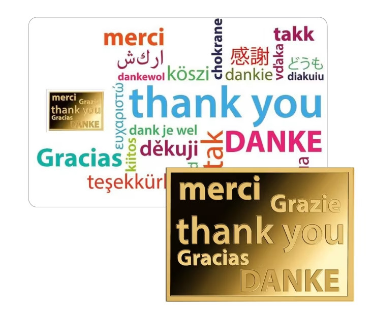 THANK YOU 1/1000 Oz .999 Gold Coin 3000 Francs Chad 2025