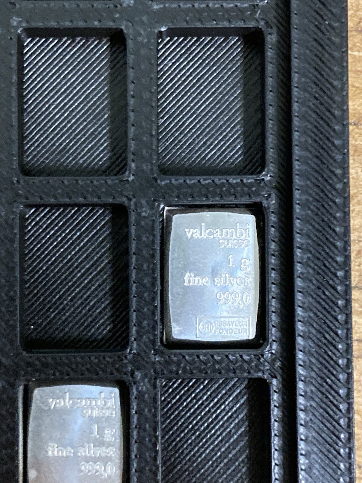Valcambi Suisse CombiBar .9999 Fine Gold Bar 1 Gram- 3 Grams SILVER- With Wallet