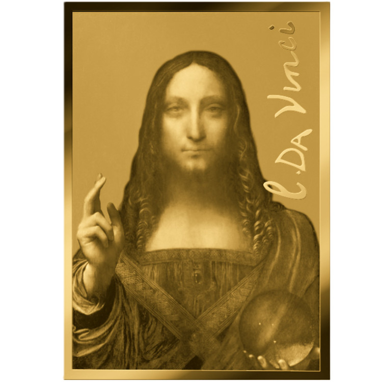 Chad Leonardo da Vinci Salvator Mundi 1/1000oz 999 Gold Coin in Themed Card