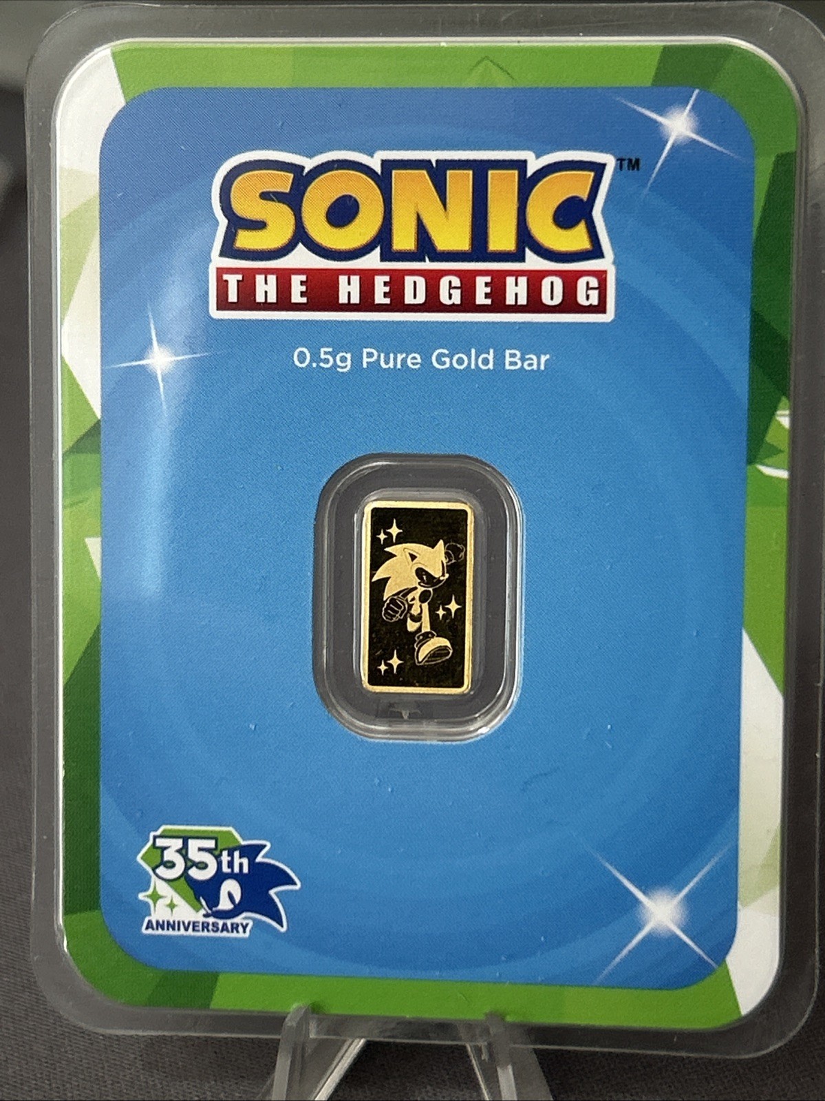 PAMP SEGA Sonic The Hedgehog 35th Anniversary Gold Bar 0.5G Fine Gold 999.9