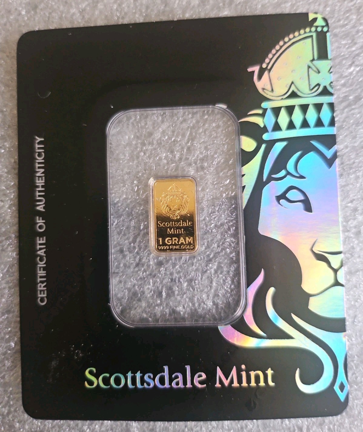 Scottsdale Mint 1 Gram Gold Bar – 999.9 Fine Gold – Certi-Lock COA