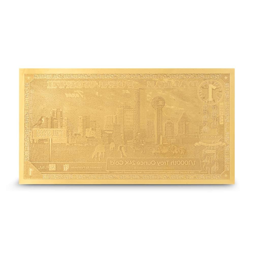 1 Dallas Fort Worth Texas Goldback Gold Note (100 Pack, New)