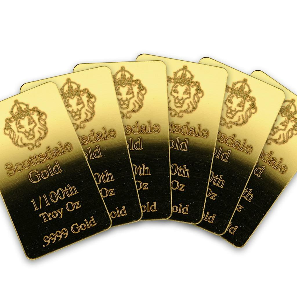 1/100 oz .9999 Gold Bar by Scottsdale Mint – Fractional Gold Bullion #A504