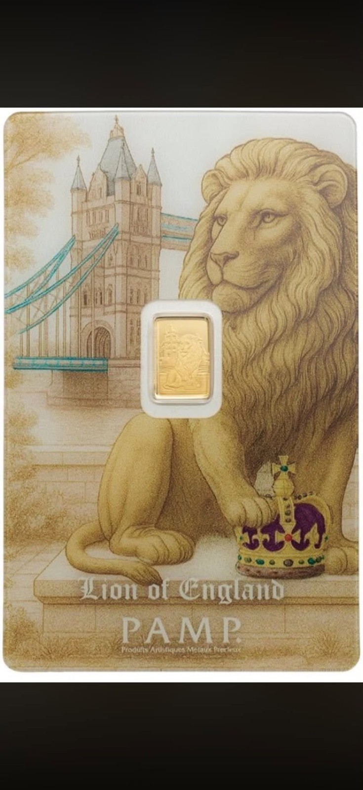 PAMP Suisse Lion of England 0.5g 0.5 Gram Gold Bar .999 Limited Mintage 3000