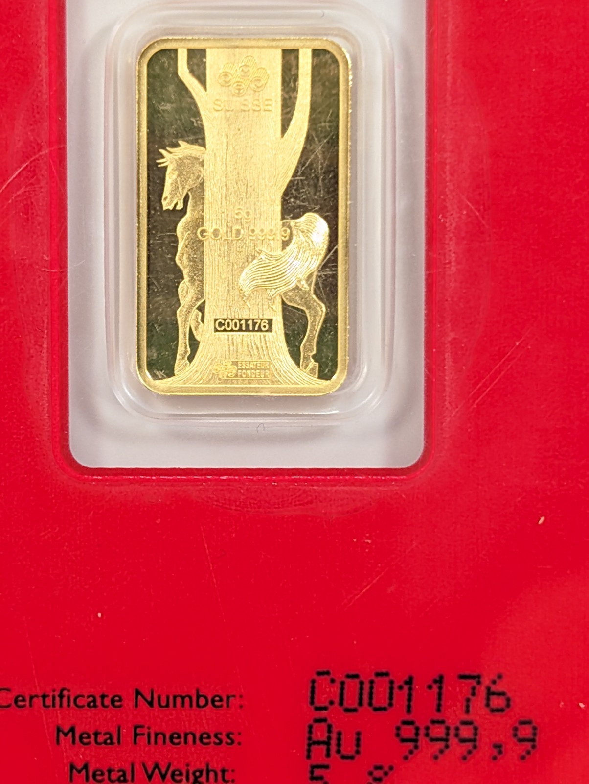 2014 Lunar Year of The Horse 🐎 PAMP Suisse 5 Gram Gold Bar Sealed in Assay ~New