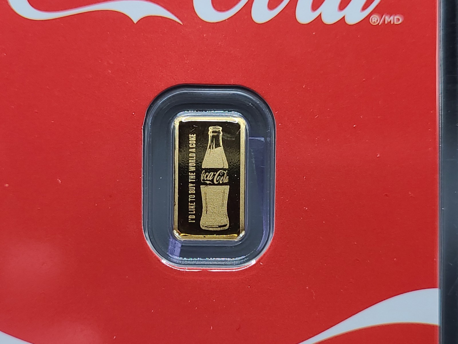 .5 g .9999 Gold Coca-Cola Bar Licensed Collectible