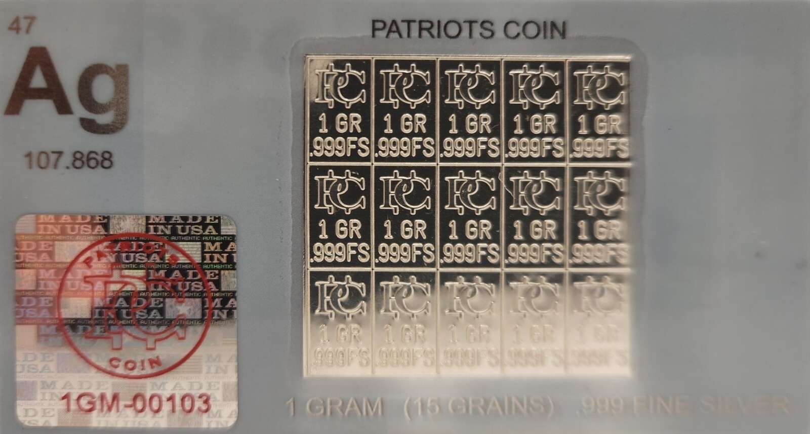 1 Gram of Gold/Silver Snap Bars Breaks into 15 One GR Bars Precious Metal
