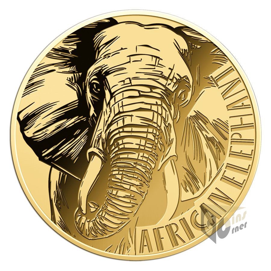 African Elephant – Africa’s Big Five 1/1000 Oz 999 Gold Coin 3000 Francs Chad