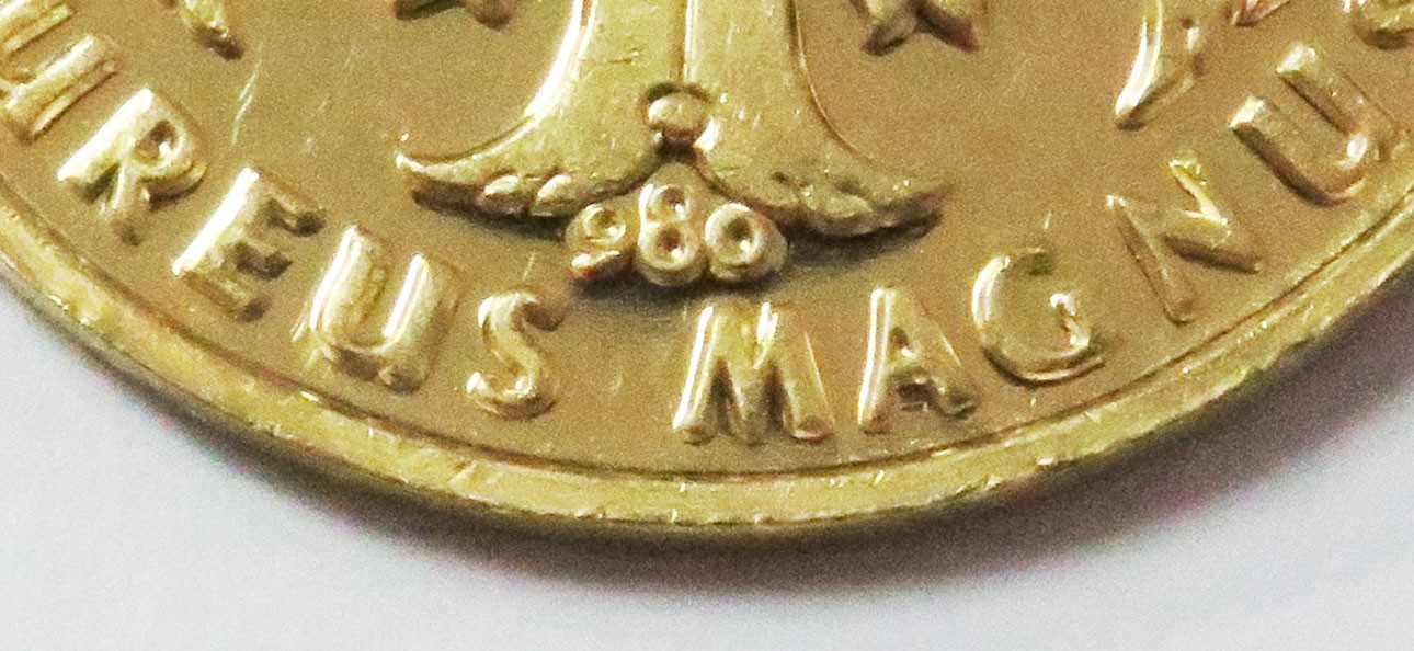 1961 GOLD 8.8g GERMANIA AETERNA PROOF 2.5DUCAT COMMEMORATIVE MEDAL AUREUS MAGNUS