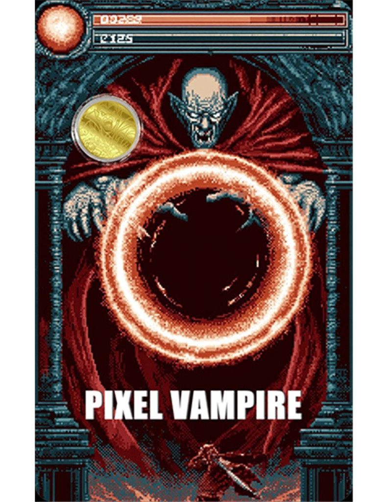 2026 Liberia Pixel Vampire 1/1000oz 9999 Gold Coin in Themed Card