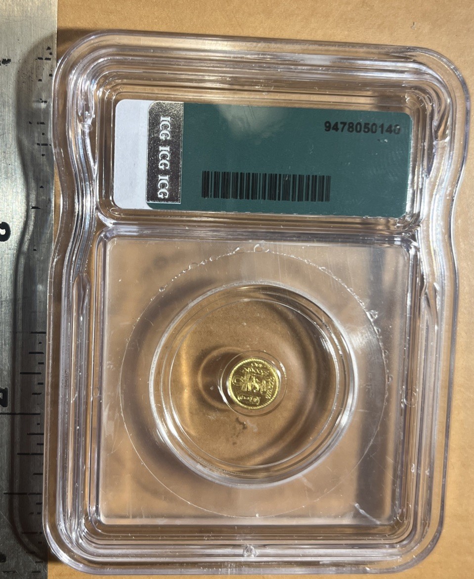 ICG Eye Of Ra Gold Round MS70 Bullion 1/500th Oz .999 Pure Metal Monarch Mint
