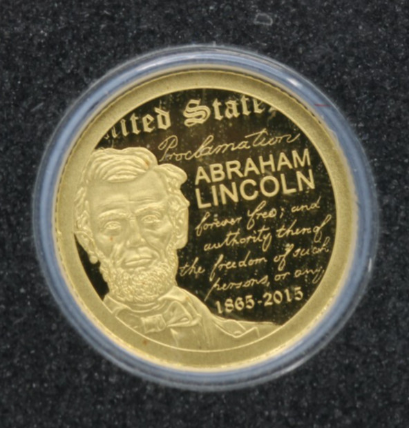 1865 – 2015 Abraham Lincoln 1000 Torpor Mongolia 0.5 gram 0.9999 Fine Gold Coin