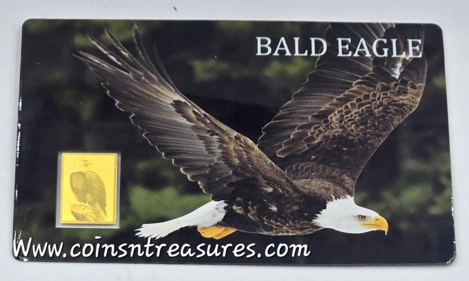 Bald American Eagle 1/1000 Oz Gold 999 Coin in Card