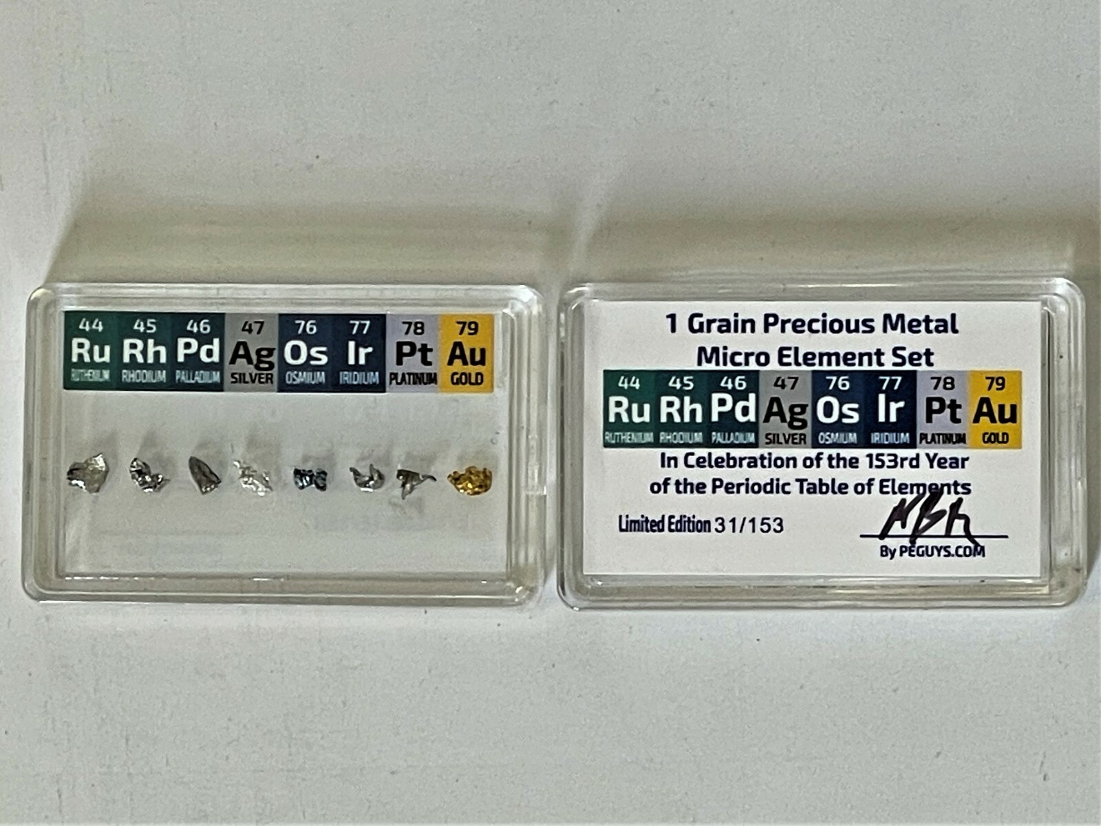 Ruthenium Rhodium Palladium Osmium Iridium Platinum Gold Micro 1 Grain Edition