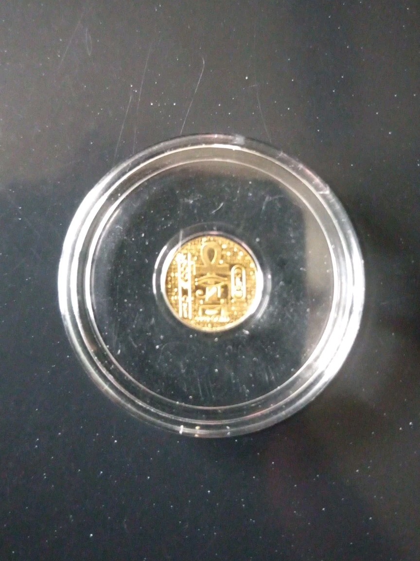 1/200th oz Gold Round, Egyptian Scarab, Monarch Precious Metals