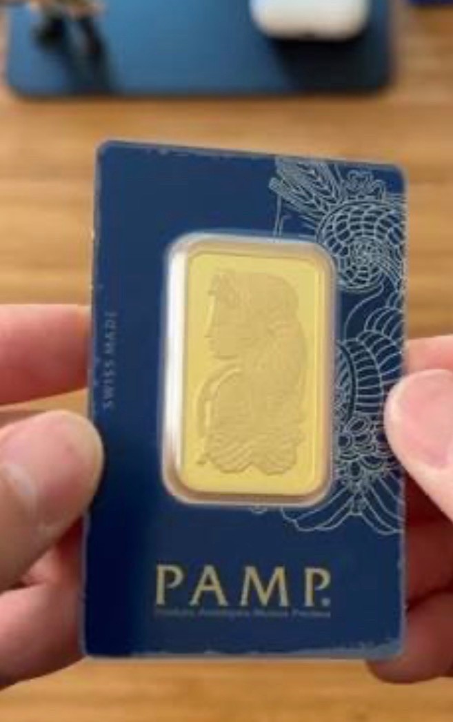 1 oz Gold Bar PAMP Suisse Lady Fortuna Veriscan (In Assay) .9999 Fine