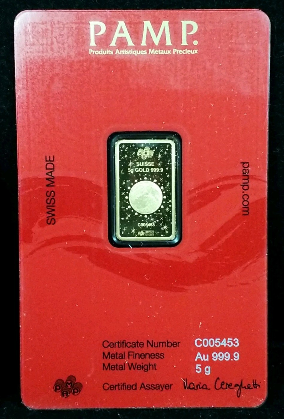 2025 PAMP Year of the White Snake 5 gram .999 Gold Bar Lunar Legends #7664