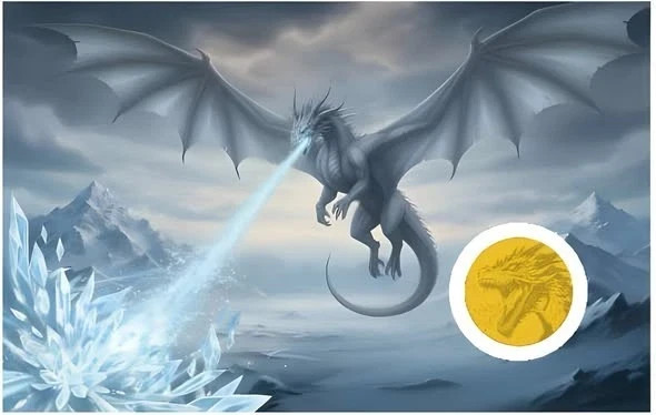 Ice Dragon 1/1000 oz Fine Gold Round in Card (9,999 Mintage) 320 Coins Mint