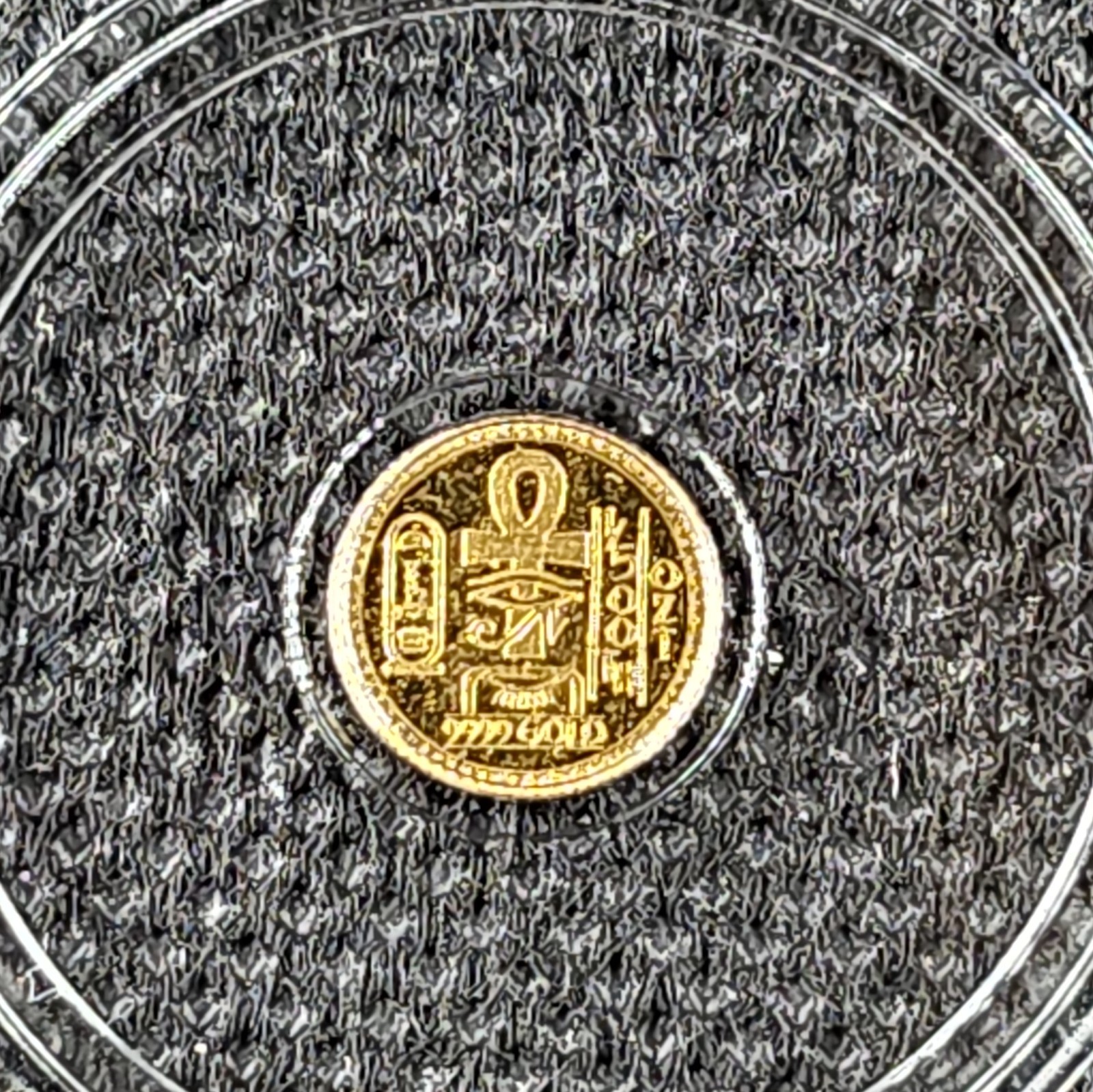1/500 oz 999 Gold Monarch Egyptian Eye of Ra Round BU Capsule
