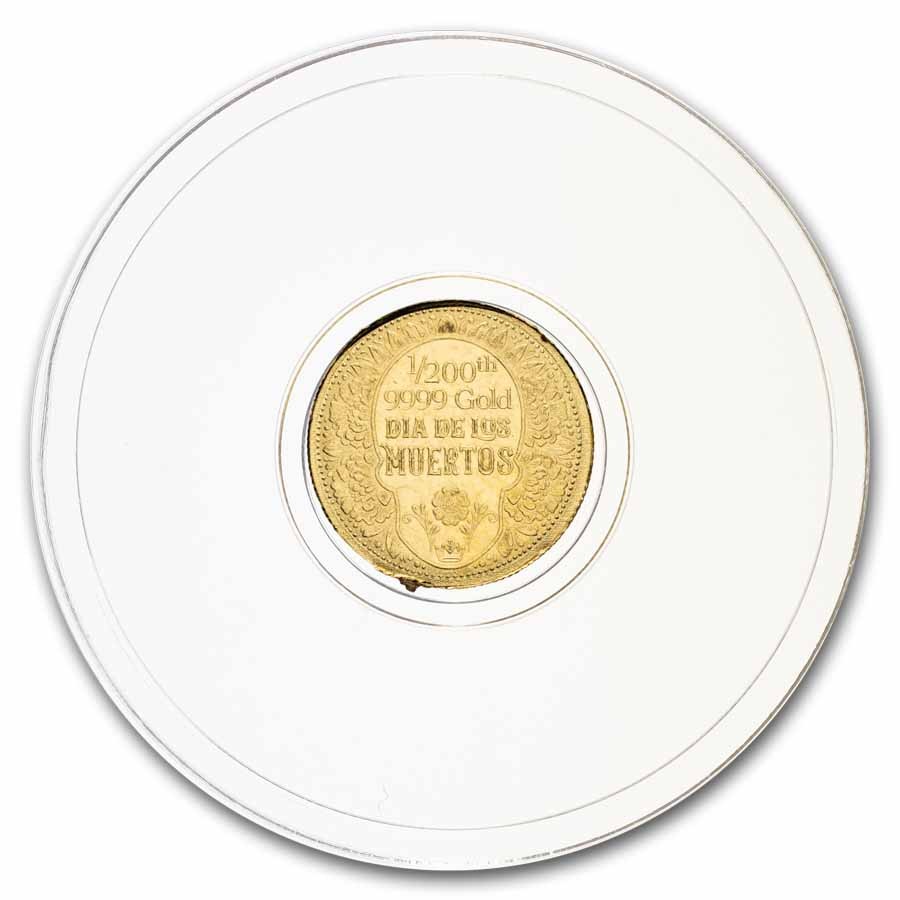 1/200 oz Gold Round: Day of the Dead Rose Skull – MPM