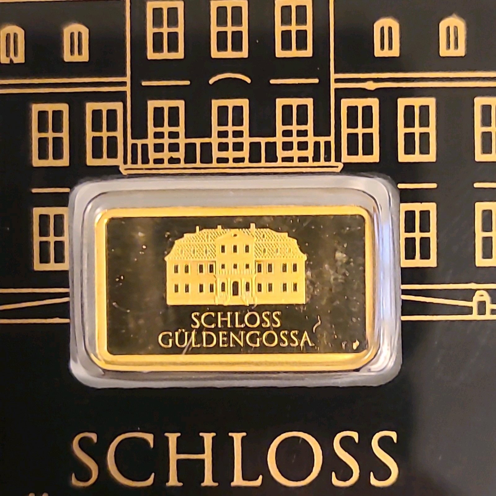 Geiger Schloss Guldengossa Vintage Edition Carded Gold Bar .5 Gram .999 Fine