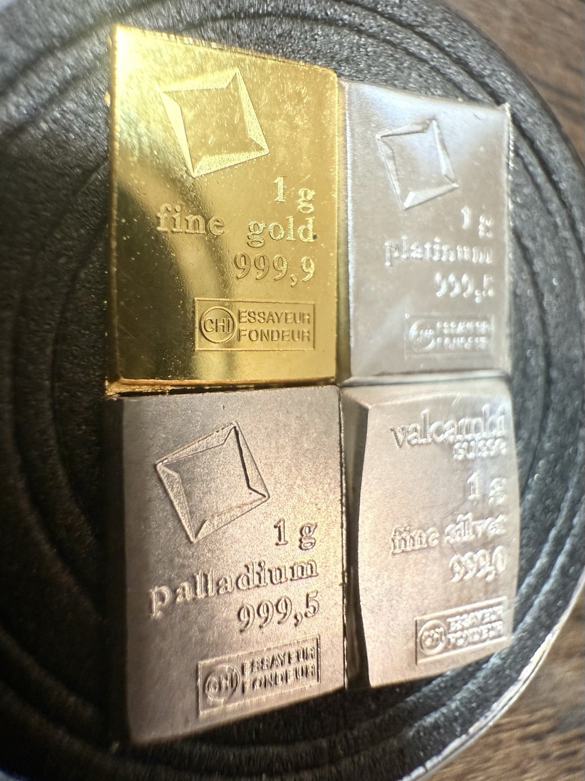 1 Gram Gold Platinum Palladium Silver Gram From CombiBar Lot 4g Total (4x1g)