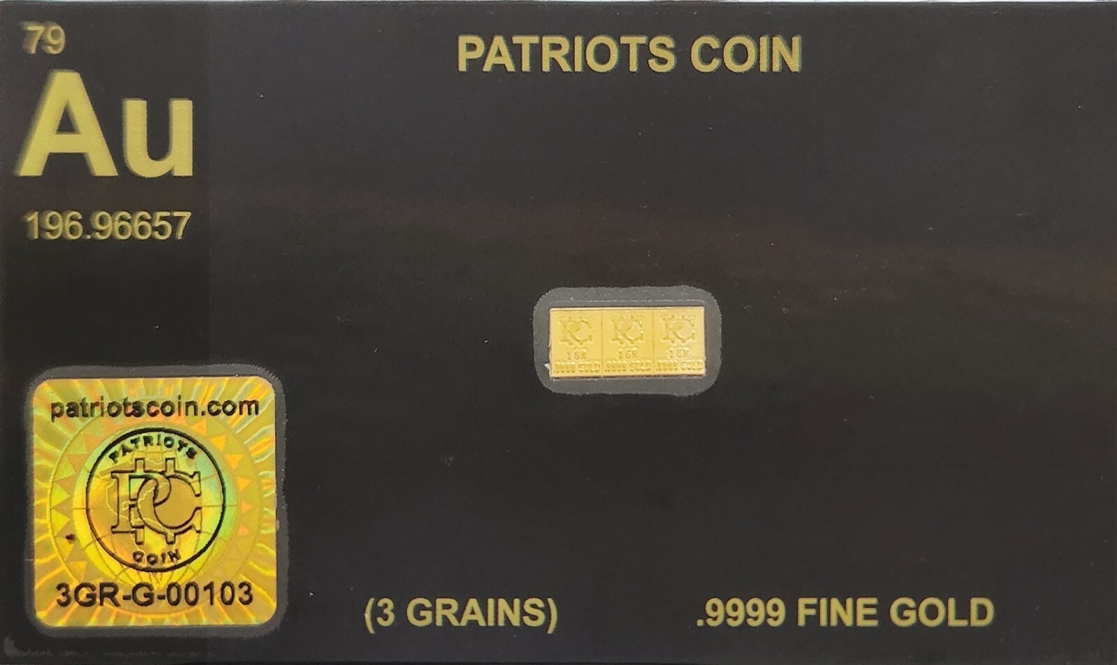 Silver/Gold Bars That Breaks into 3 One GR Bars Gold Bullion .9999 Gold Bar Au