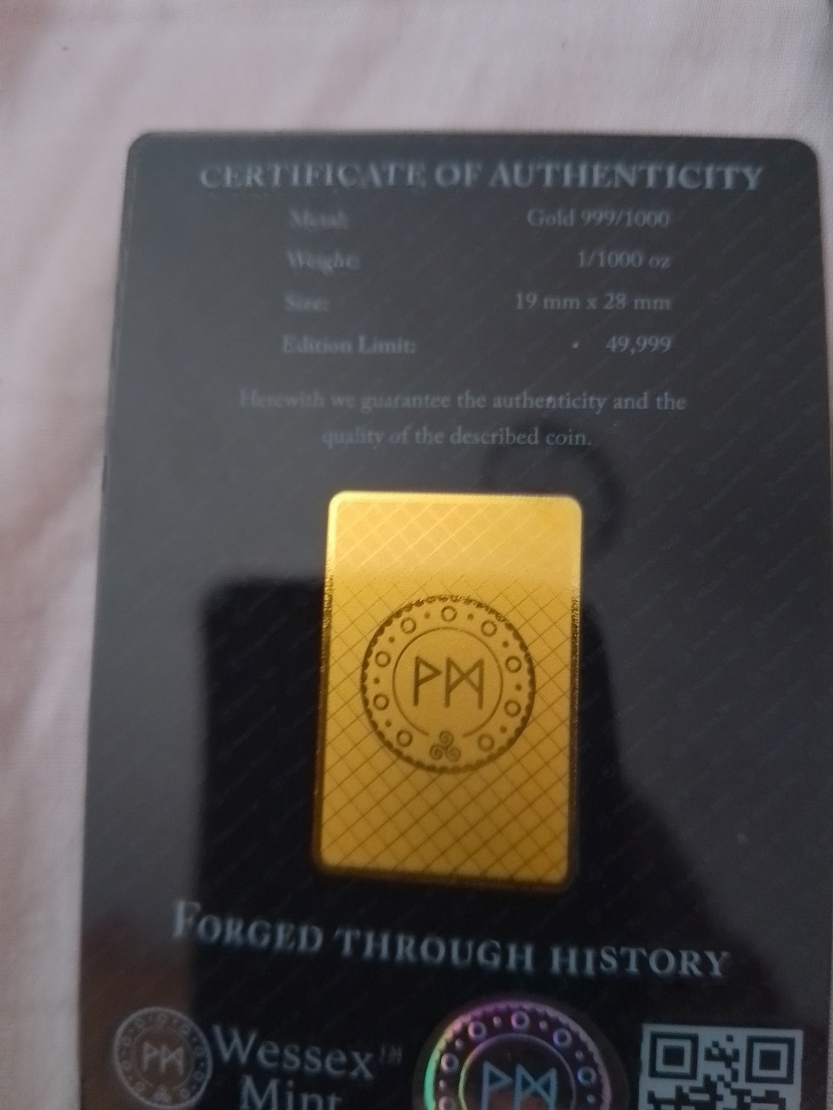 6 WESSEX MINT 24 CT GOLD SMALL BULLION BARRS