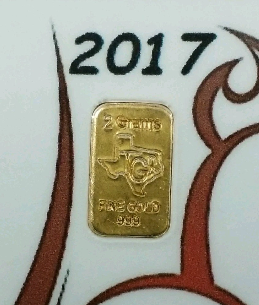 2 GRAM GOLD TGR BAR 24K PREMIUM BULLION 999.9 FINE INGOT #7529