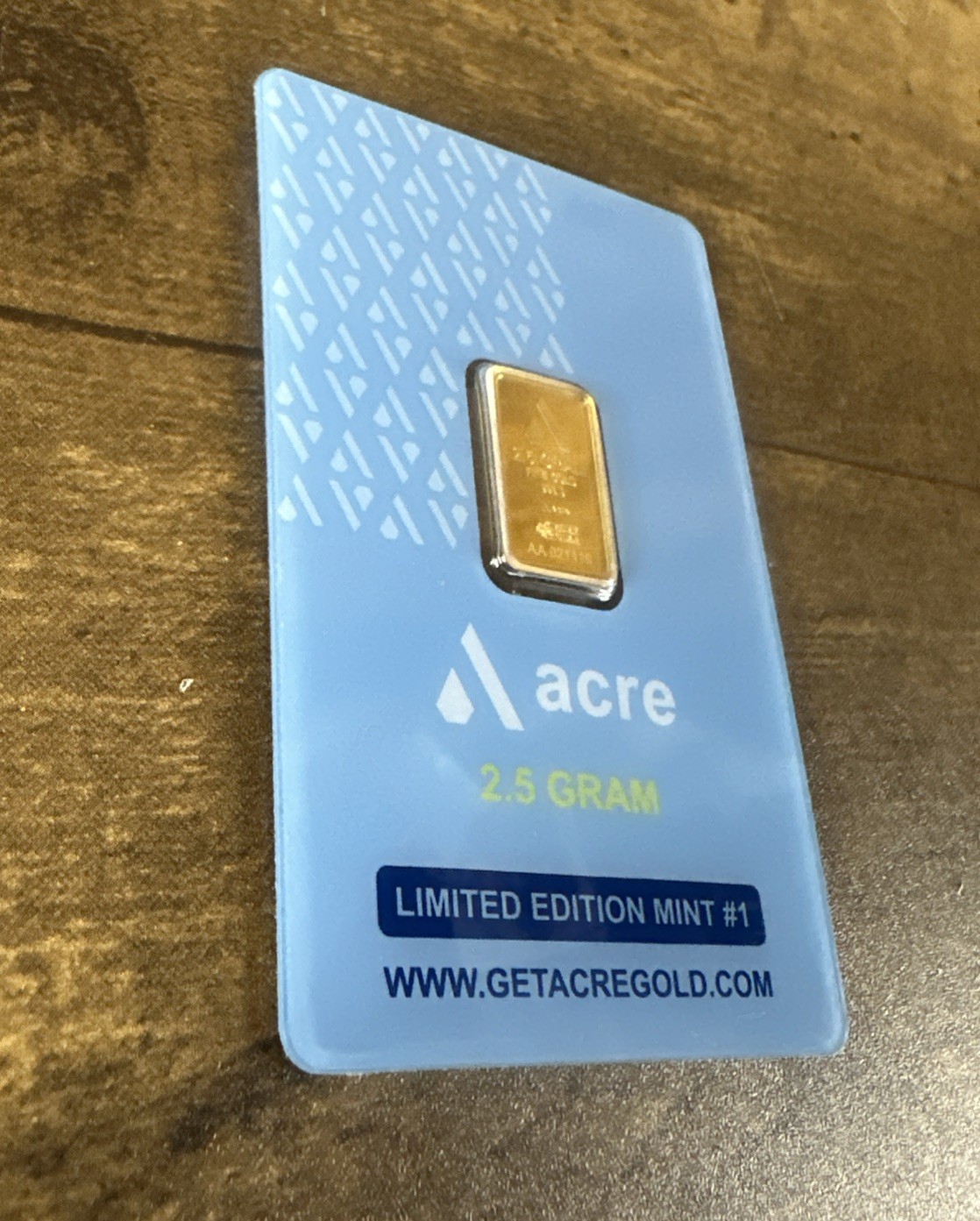 2.5 Gram .999 Fine Gold Acre Bar Assay Original Fast Shipping