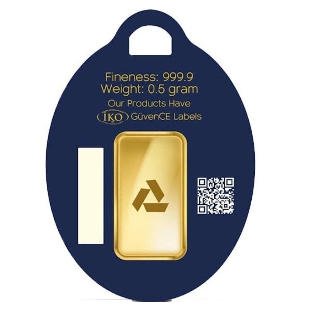 AgaBullion .9999 Fine Gold Bar Half Gram – Keychain In Assay Card