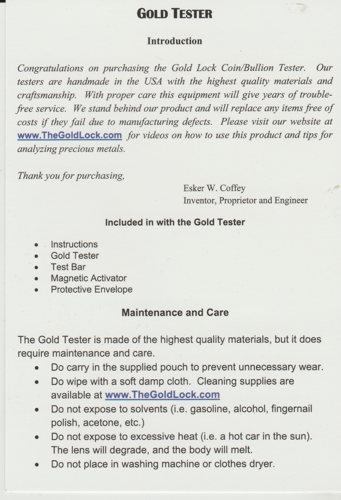Gold Bullion Coin Tester Scanner-Fits in your wallet-Need this if you buy GOLD