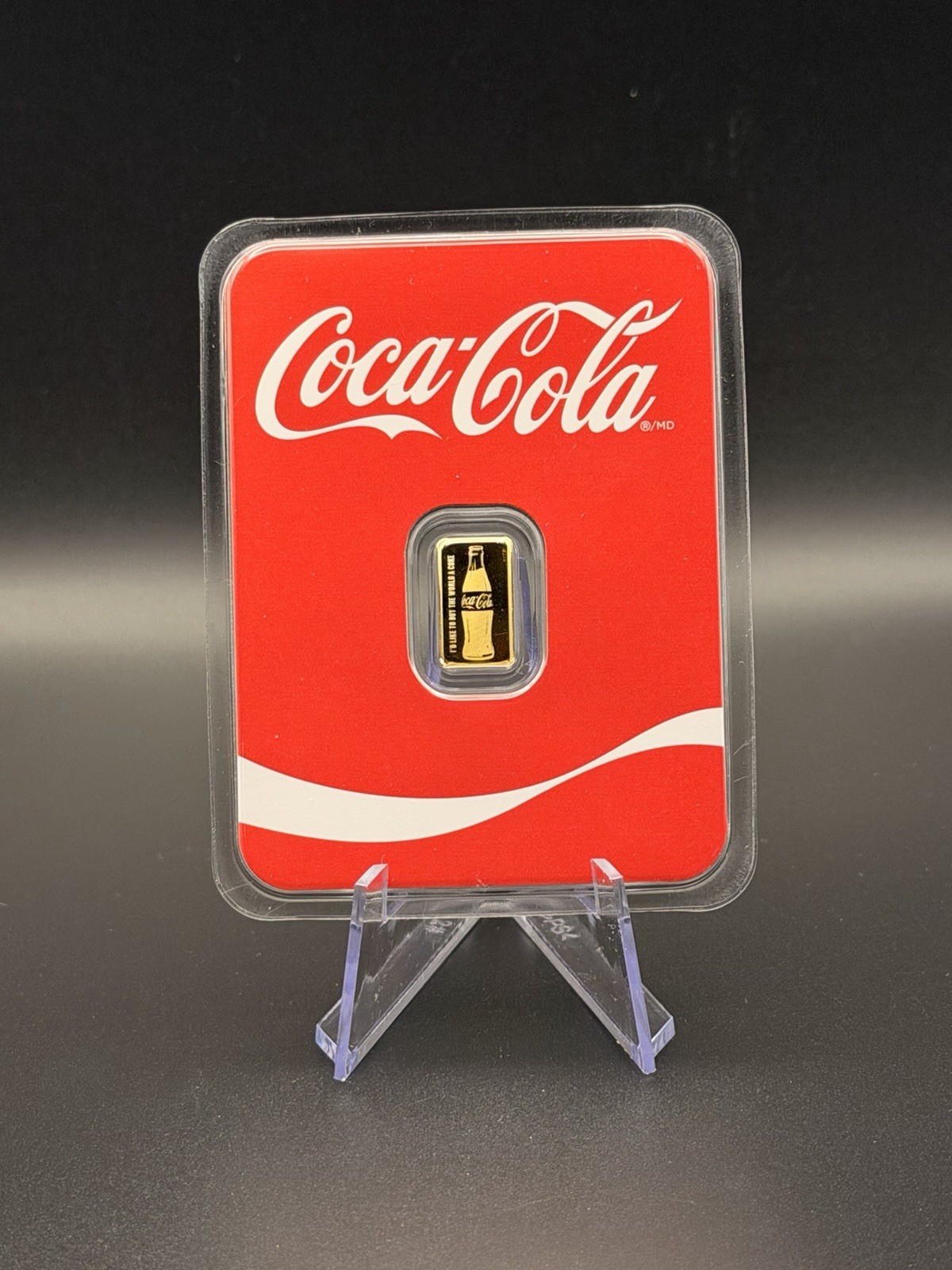 Coca-Cola Gold Bullion Bar Collectible in Branded Packaging 1/2 Gram