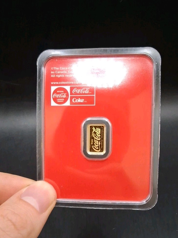 Coca-Cola Pure Gold Bar .9999 Fine Gold in Assay Card