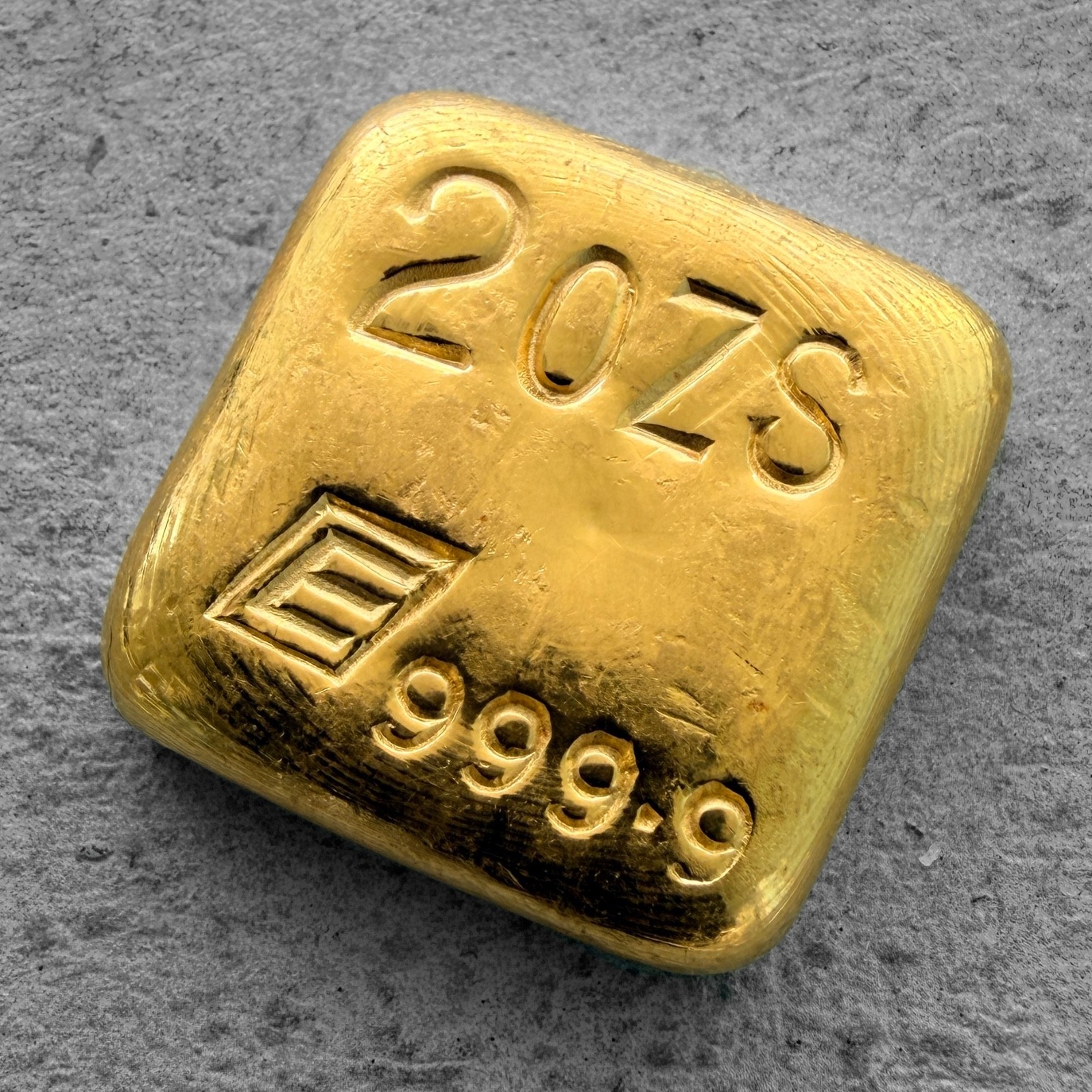Vintage Engelhard 2 oz Gold Poured Bar 2oz – Nice pour lines!