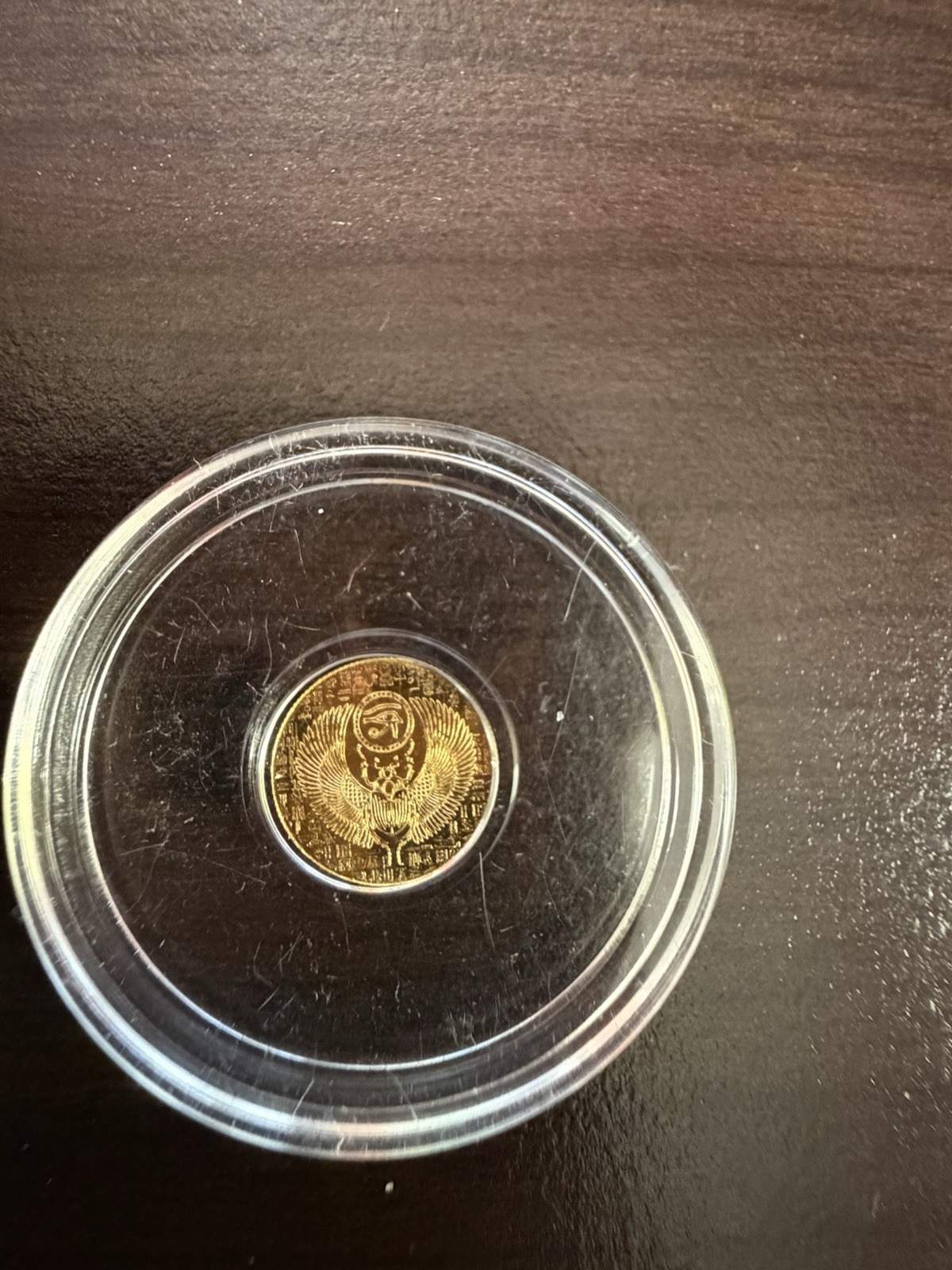 1/200 OZ GOLD MONARCH EGYPTIAN SCARAB .9999 FINE IN SEALED CAPSULE