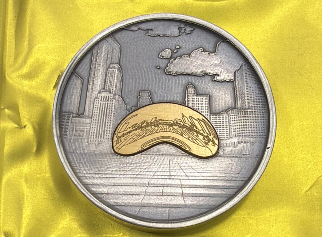 TD Mint Chicago’s “The Bean” 3 oz .999 Silver & 2 Gram Gold Round