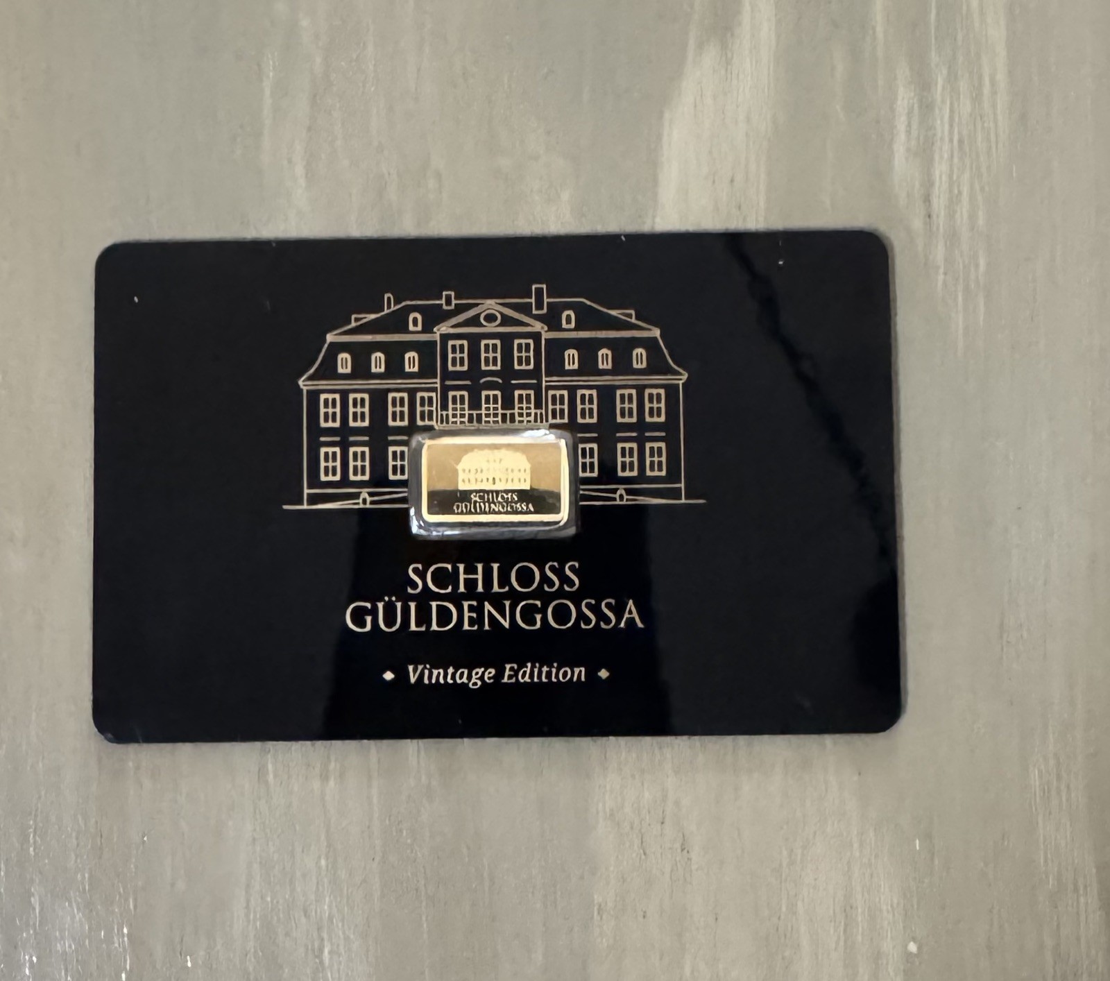 Geiger Schloss Guldengossa Vintage Edition Carded Gold Bar .5 Gram .999 Fine