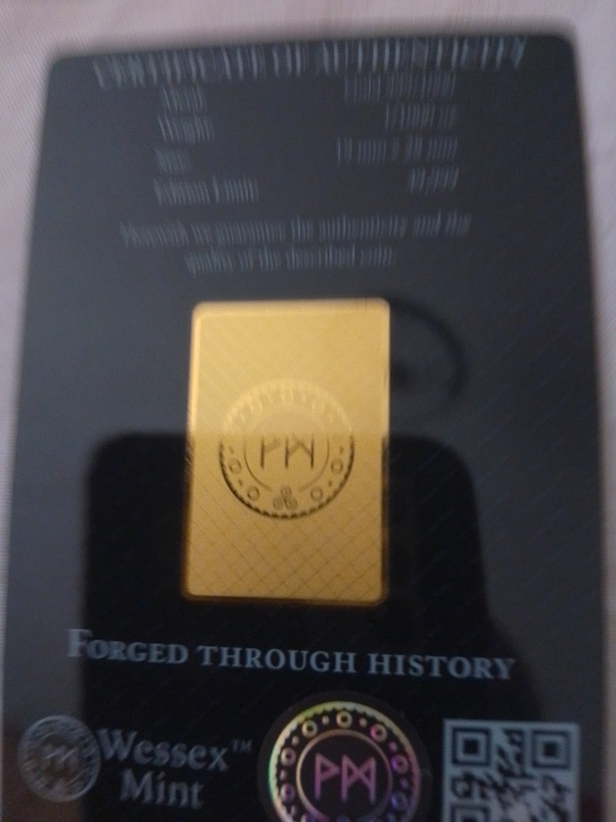 6 WESSEX MINT 24 CT GOLD SMALL BULLION BARRS