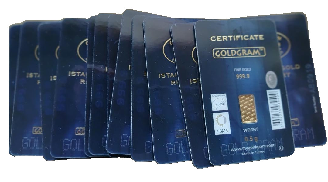 IGR 0.5 GRAM 999.9 FINE “ISTANBUL GOLD REFINERY” GOLD BAR SEALED ASSAY GOLDGRAM