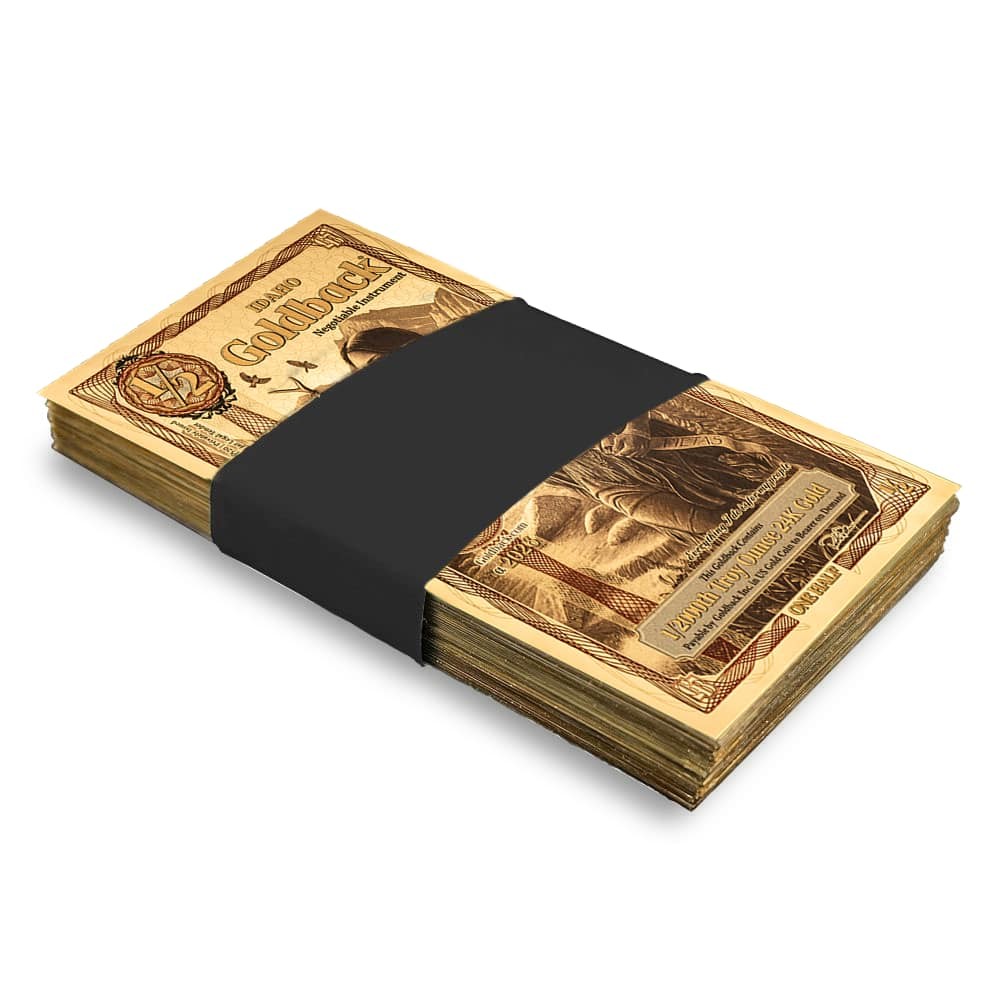 1/2 Idaho Goldback Gold Note (100 Pack, New)