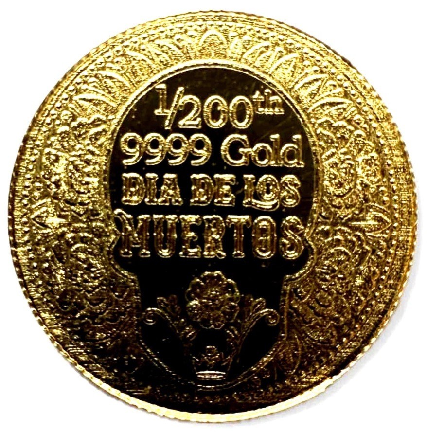 LOT X 3 MONARCH EGYPTIAN KING TUT SCARAB & DAY OF THE DEAD .9999 GOLD ROUNDS BU