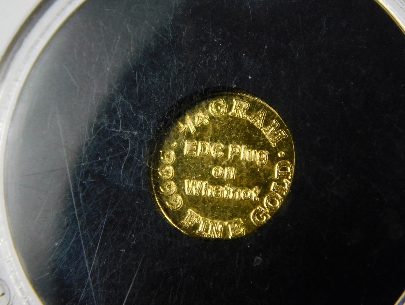 EDC Plug On Whatnot 1/4 Gram 24k .9999 Fine Gold Round Coin A