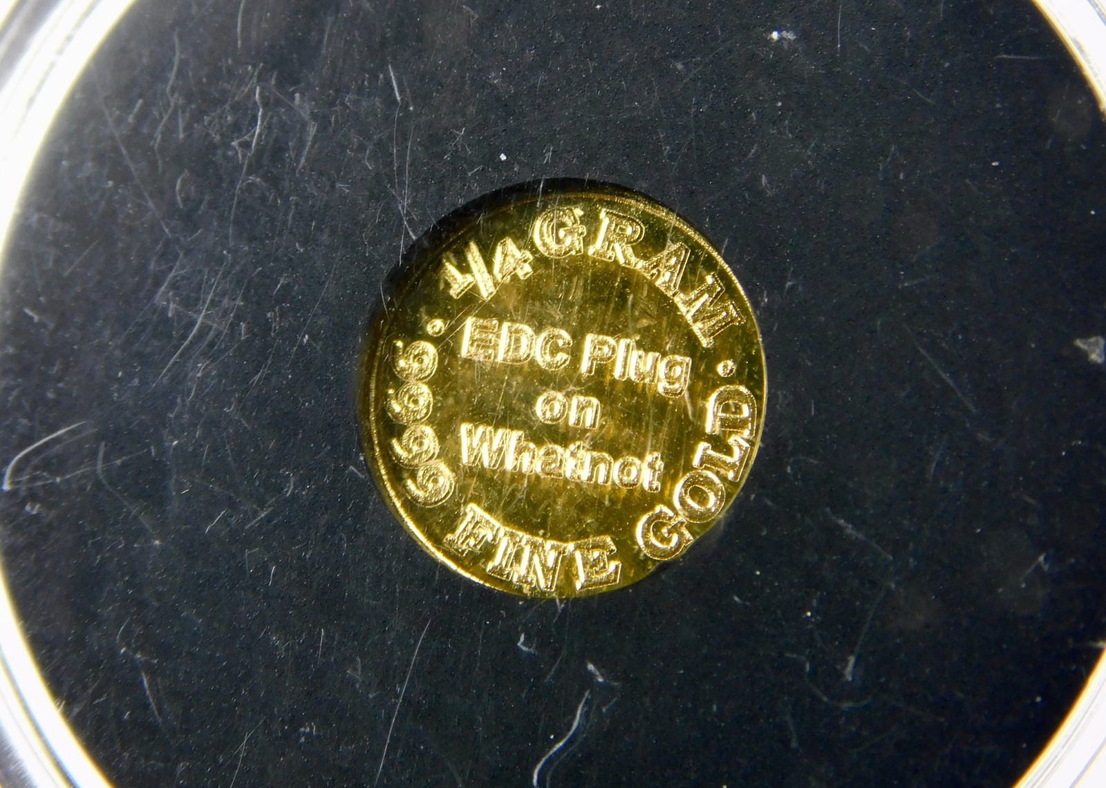 EDC Plug On Whatnot 1/4 Gram 24k .9999 Fine Gold Round Coin