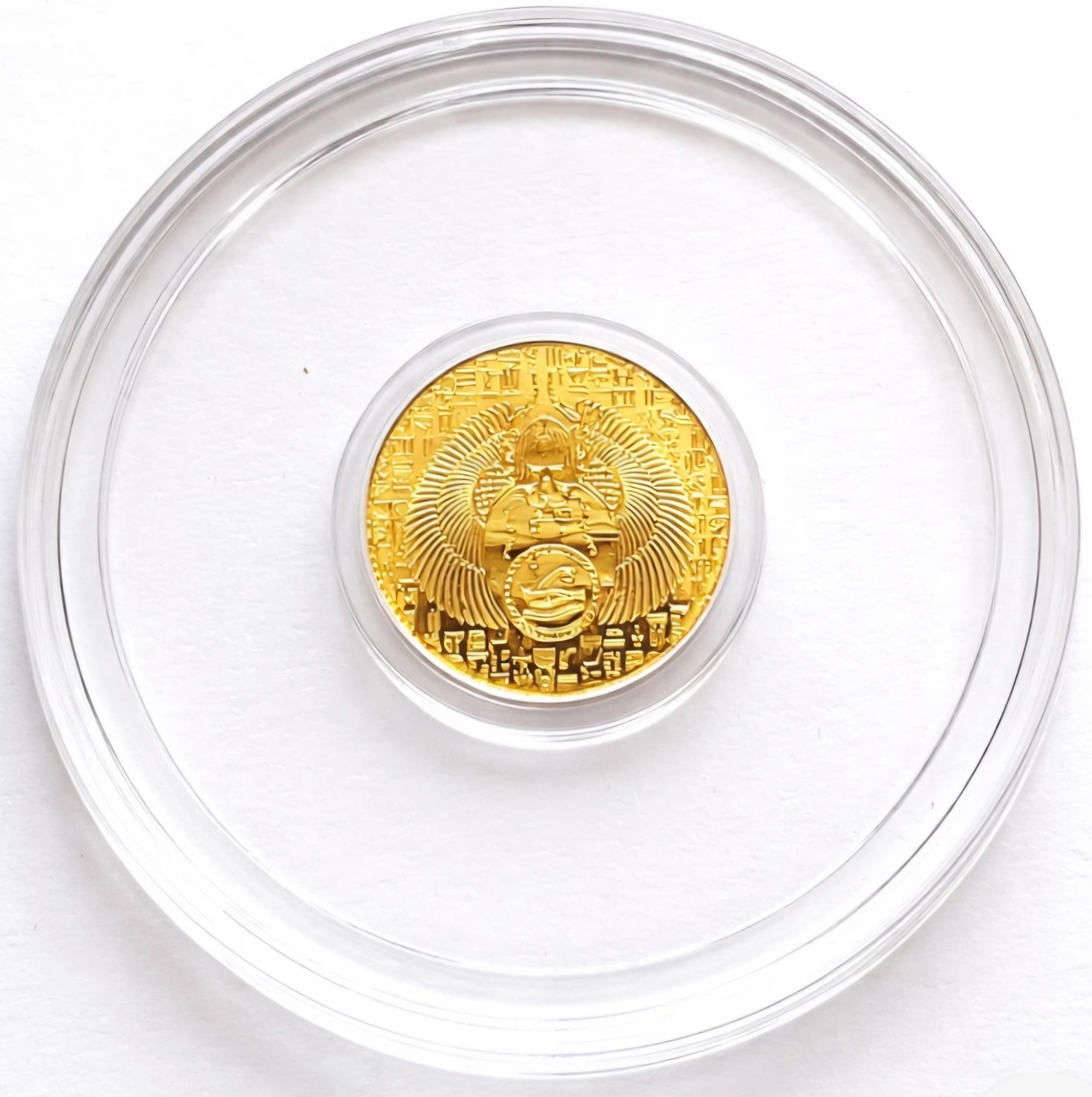 TUBE of 10 – 1/200 oz .999 Pure Gold Egyptian Scarab Round 24K Fine Gold Bullion