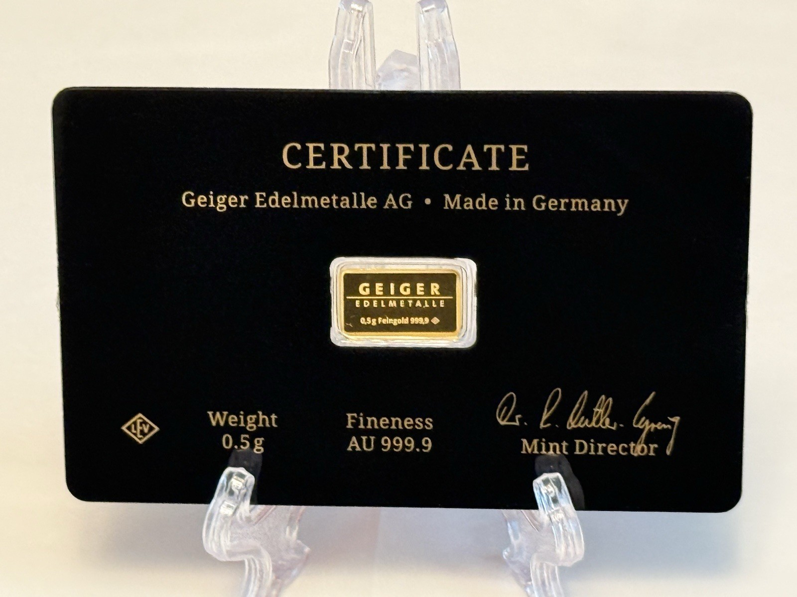 Geiger Edelmetalle Schloss Güldengossa Vintage Edition 0.5g Gold Bar 999.9