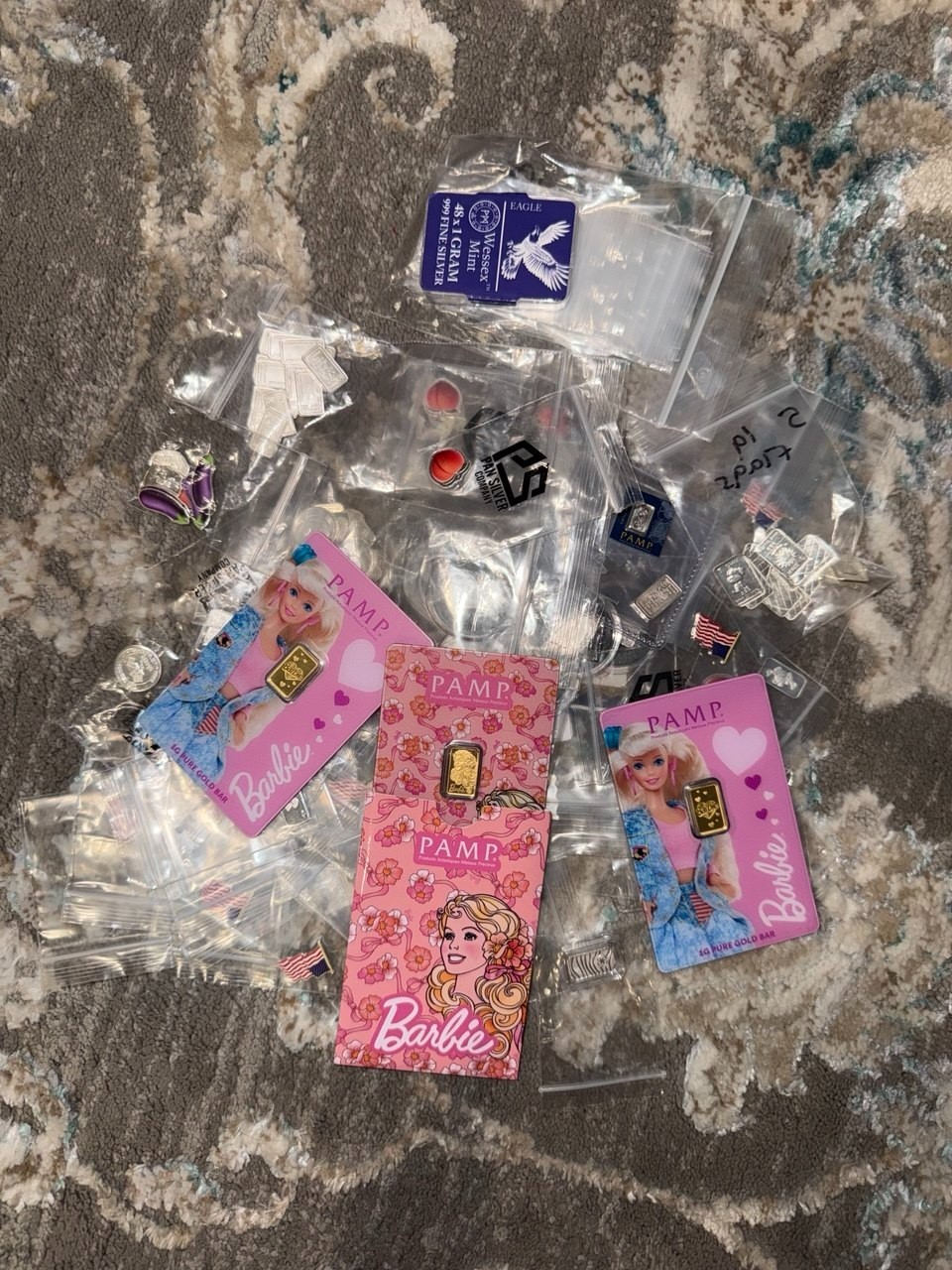 1 GRAM GOLD PLATINUM SILVER MYSTERY BAGS- Golden Barbie Series (See description)