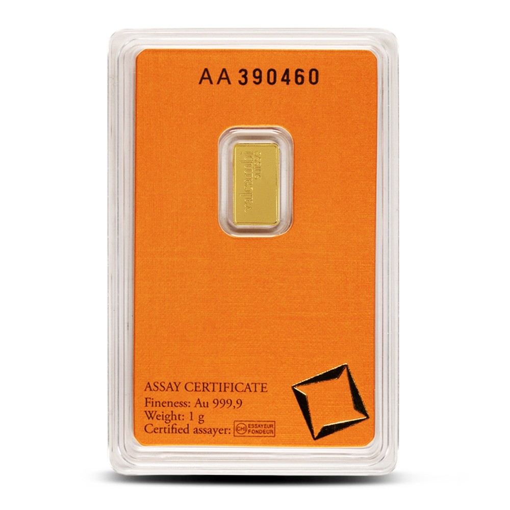 1 Gram Valcambi Gold Bar (New w/ Assay)